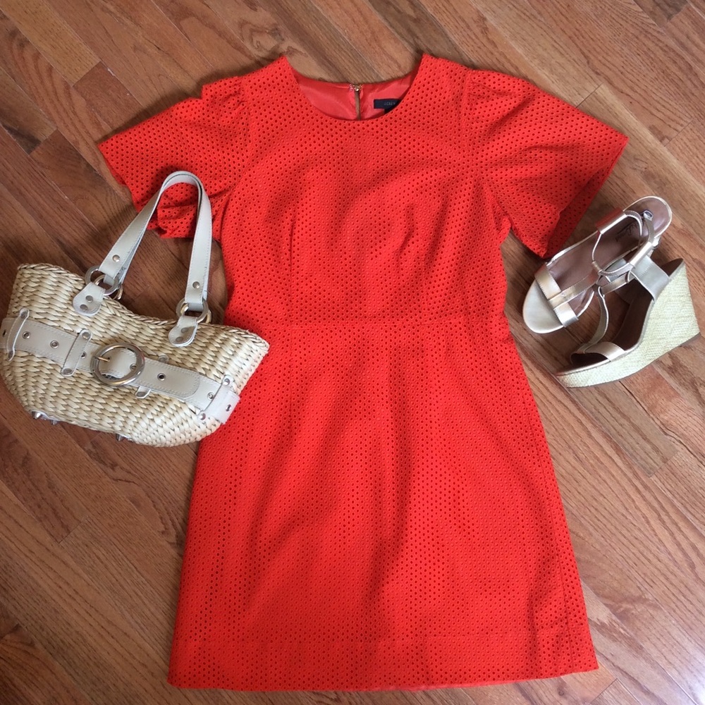 Orange Eyelet JCrew Dress